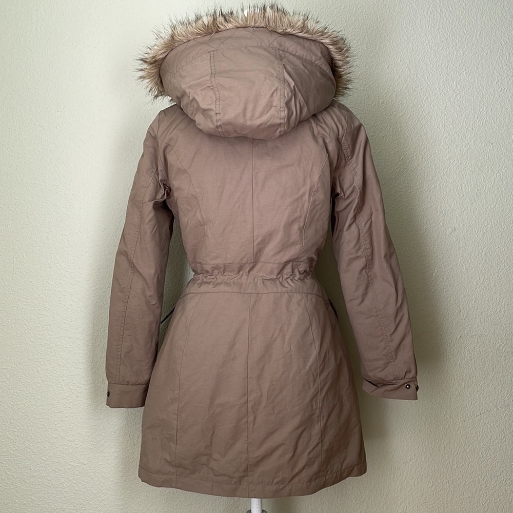 🚫 SOLD LBD Laundry by Design Utility Jacket with Faux Fur Hood Tan S - Picture 3 of 15